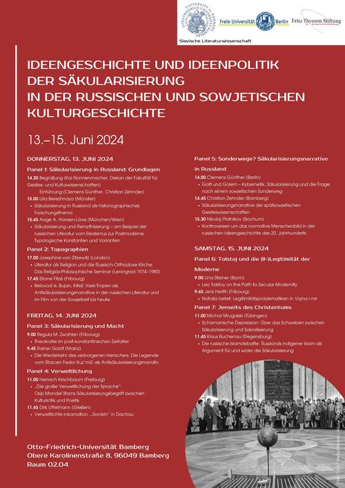 Plakat Konferenz Säkularisierung Bamberg